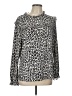 Karl Lagerfeld Animal Print Silver Gray Long Sleeve Blouse Size L - photo 1