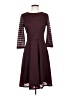 Wisp Stripes Burgundy Casual Dress Size 4 - photo 1