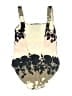Hermanny Floral Gold Tan One Piece Swimsuit Size 8 - photo 2