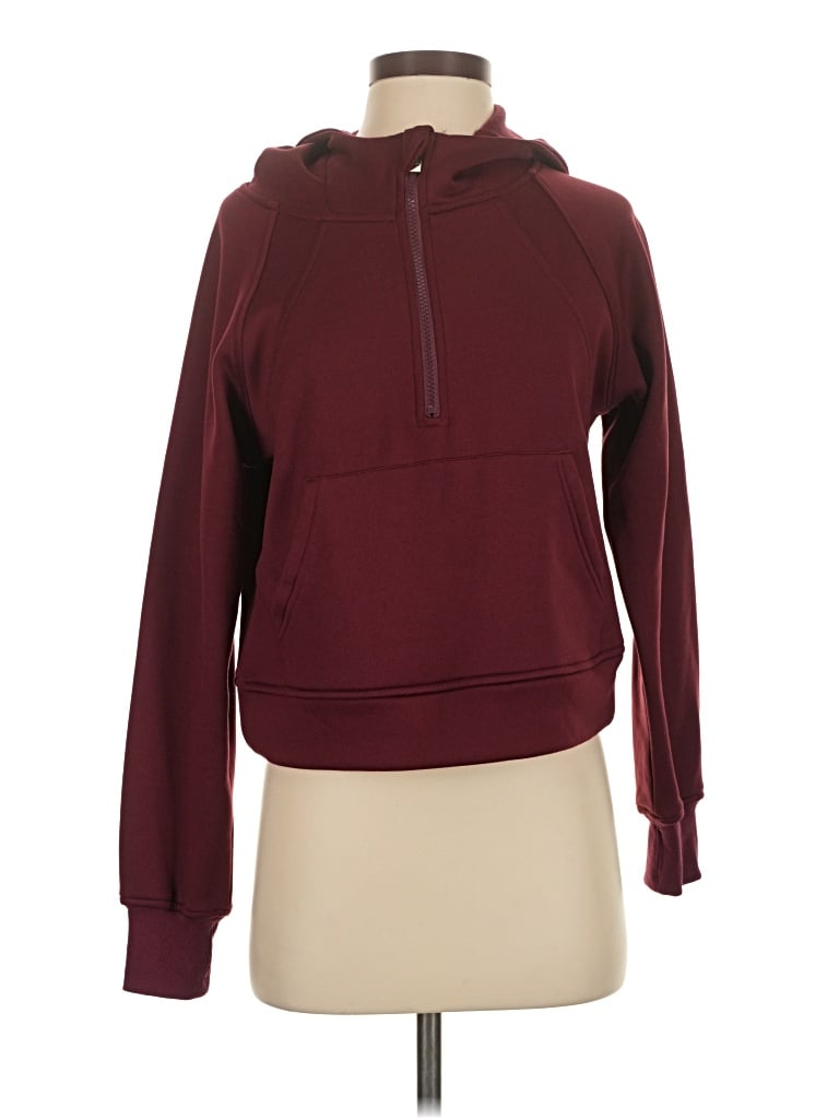 Pre-owned Laslulu Pullover Hoodie In Burgundy
