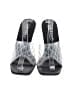 Cape Robbin Silver Black Heels Size 6 1/2 - photo 2