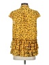 Nicole Miller Collection 100% Polyester Yellow Short Sleeve Top Size S - photo 2