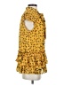 Nicole Miller Collection 100% Polyester Yellow Short Sleeve Top Size S - photo 4