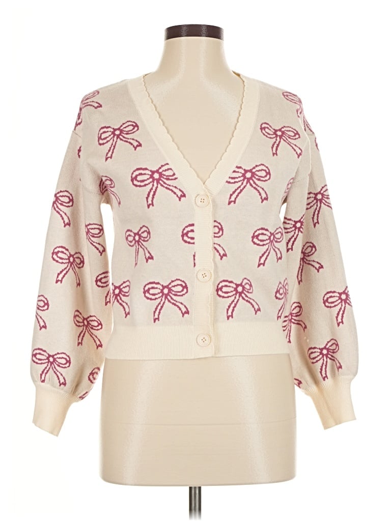 Pre-owned Willow & Wind Cardigan Sweater In White