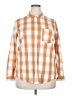 Universal Thread Checkered-gingham Orange Long Sleeve Button-Down Shirt Size XL - photo 1