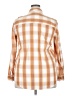 Universal Thread Checkered-gingham Orange Long Sleeve Button-Down Shirt Size XL - photo 2