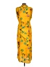 Assorted Brands 100% Polyester Tropical Yellow Casual Dress Size L - photo 2