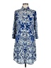 CAbi 100% Polyester Print Blue Casual Dress Size S - photo 1