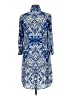 CAbi 100% Polyester Print Blue Casual Dress Size S - photo 2
