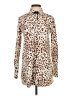 Lyssé Animal Print Brown Tan Long Sleeve Blouse Size XS - photo 1