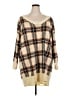 Shein Curve 100% Polyester Plaid Tan Pullover Sweater Size 20 Plus (4) - photo 1