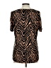 Unbranded Animal Print Brown Black Short Sleeve Blouse Size L - photo 2