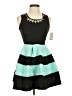 Crystal Doll Color Block Teal Cocktail Dress Size 1 - photo 1
