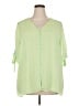 Investments 100% Polyester Green 3/4 Sleeve Blouse Size 2X - photo 1