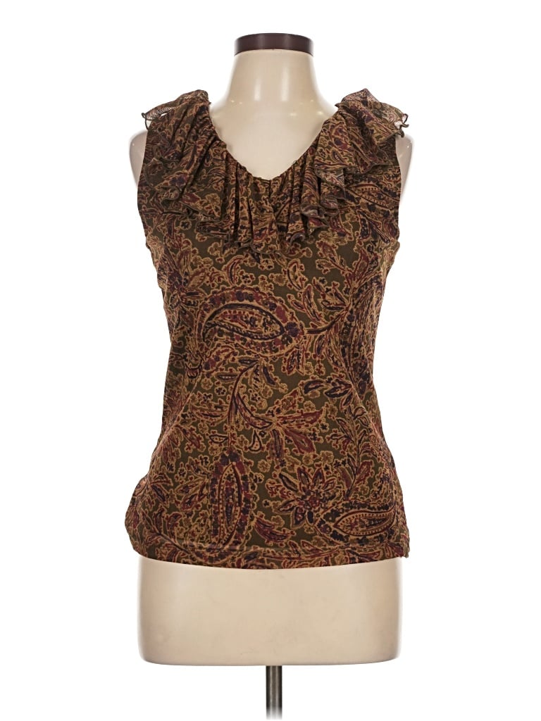 Pre-owned American Living Sleeveless Blouse In Brown