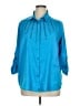 Millenium 100% Polyester Blue 3/4 Sleeve Blouse Size 1X - photo 1