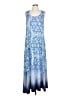 One World Print Blue Casual Dress Size L - photo 1