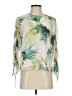 Vince Camuto 100% Polyester Tropical Floral Ivory Green 3/4 Sleeve Blouse Size XXS - photo 1
