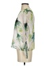 Vince Camuto 100% Polyester Tropical Floral Ivory Green 3/4 Sleeve Blouse Size XXS - photo 5