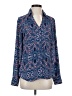 Express 100% Polyester Paisley Blue Long Sleeve Blouse Size S - photo 1
