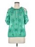 Leifnotes Green Short Sleeve Blouse Size 6 - photo 1