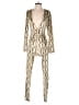 PrettyLittleThing Animal Print Multi Color Gold Jumpsuit Size 4 - photo 1