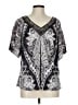 One World Gray White Short Sleeve Blouse Size L - photo 1