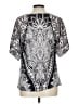 One World Gray White Short Sleeve Blouse Size L - photo 2