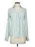 Express Stripes Green Long Sleeve Blouse Size XS - photo 1