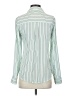 Express Stripes Green Long Sleeve Blouse Size XS - photo 2