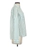 Express Stripes Green Long Sleeve Blouse Size XS - photo 4