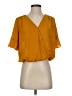 Assorted Brands 100% Polyester Yellow Short Sleeve Blouse Size XS - photo 1
