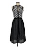 Press 100% Polyester Polka Dots Black Cocktail Dress Size S - photo 1
