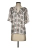 Ann Taylor LOFT 100% Polyester Floral Ivory Short Sleeve Blouse Size XS - photo 1