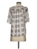 Ann Taylor LOFT 100% Polyester Floral Ivory Short Sleeve Blouse Size XS - photo 2