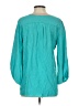 Lux 100% Silk Teal 3/4 Sleeve Silk Top Size S - photo 2