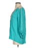 Lux 100% Silk Teal 3/4 Sleeve Silk Top Size S - photo 5