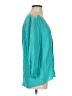 Lux 100% Silk Teal 3/4 Sleeve Silk Top Size S - photo 4