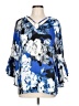 C established 1946 100% Polyester Blue 3/4 Sleeve Blouse Size L - photo 1