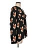 INC International Concepts 100% Polyester Floral Black Long Sleeve Blouse Size L - photo 4