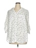 Torrid 100% Polyester Stars White 3/4 Sleeve Blouse Size 1X Plus (1) - photo 1