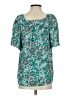 Ann Taylor LOFT 100% Rayon Teal Short Sleeve Blouse Size XS - photo 2