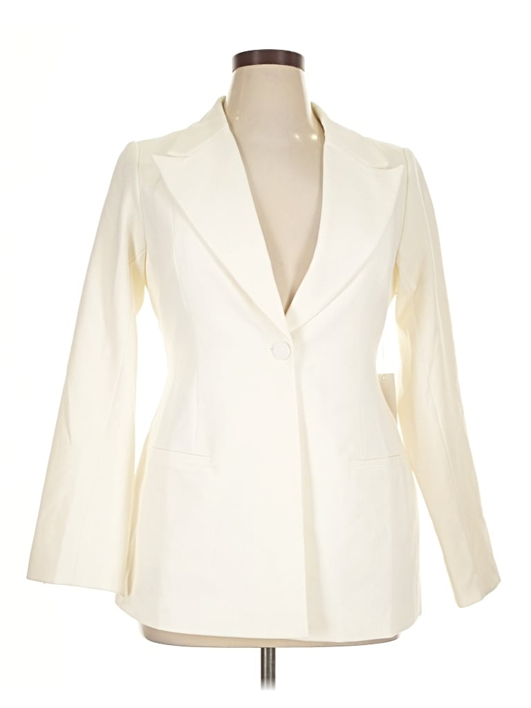Pre-owned Good American Blazer Jacket In White