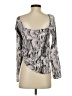Open Edit 100% Polyester Gray Long Sleeve Blouse Size XS - photo 2