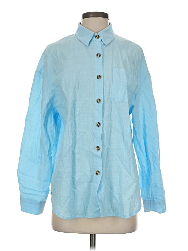 Pre-owned Hotouch Long Sleeve Button Down Shirt In Blue
