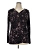 Sofia by Sofia Vergara Black Purple Long Sleeve Top Size XL - photo 1