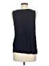 Ann Taylor LOFT 100% Polyester Black Blue Sleeveless Top Size M - photo 2