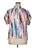 Shein Curve Print Silver Short Sleeve Blouse Size 0X - photo 1