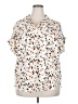 Timeson 100% Polyester Animal Print Ivory Short Sleeve Blouse Size XXL - photo 1