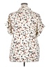 Timeson 100% Polyester Animal Print Ivory Short Sleeve Blouse Size XXL - photo 2